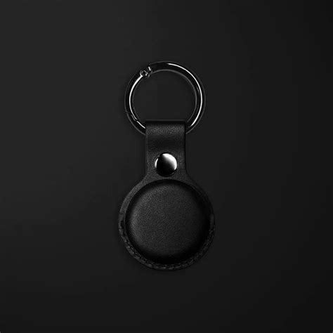 Black Leather AirTag Holder