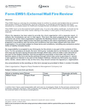 Fillable Online Form EWS1: External Wall Fire Review - PDF Free ...