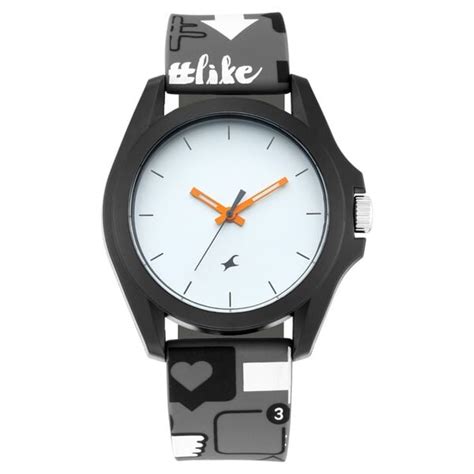 Buy Online Fastrack Hashtag Quartz Analog White Dial Silicone Strap ...