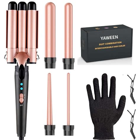 5 em 1 modelador de cachos 3 cilindros modelador de cabelos modelador ...