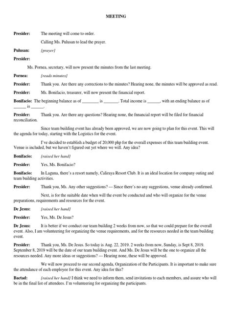 Image result for Sample Meeting Conversation Script