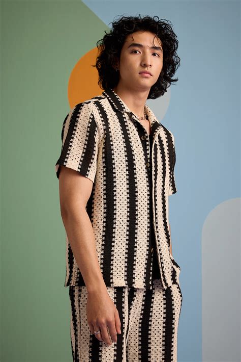 Ebony Edge Crochet Shirt | Handcrafted Chic | Muvazo