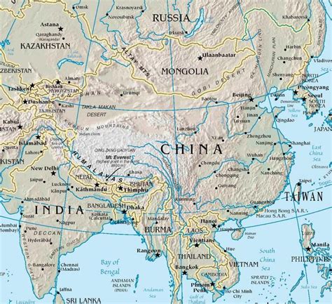 Mountains In China Map