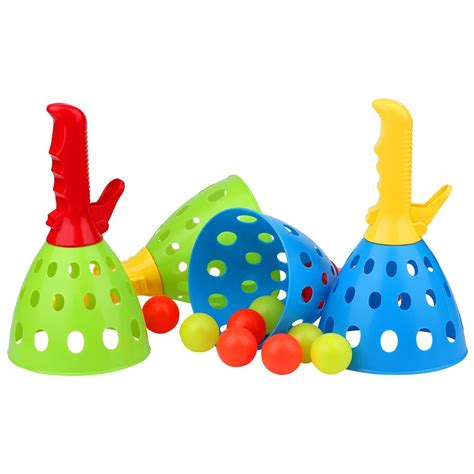 Karmnath Click and Catch Twin Ball Launcher Game with 3 Balls Indoor ...