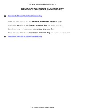 Fillable Online Meiosis Worksheet Answers Key. Meiosis Worksheet ...
