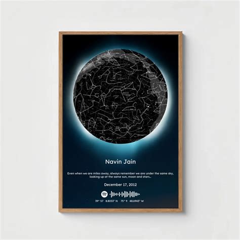 Personalised Star Map with Spotify Song Code – Gaviksha