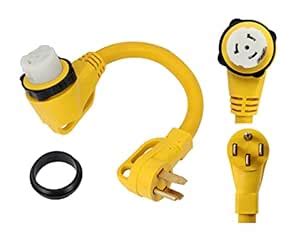ONETAK 14-50P to SS2-50R 1.5ft Right Angle 90 Degree 120V/240 50 Amp 4 ...