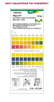 non-bleeding, colorimetric, pH range 2.0-9.0, graduations and accuracy ...