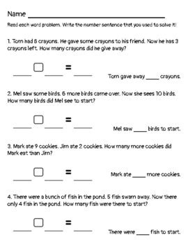 Image result for Math Problems for First Graders