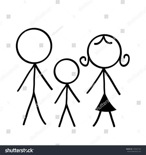 Stick Figure Iconssymbol Family Stick Figure: стоковая векторная ...