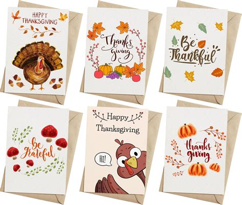 Amazon.com : 12 Pack Happy Thanksgiving Cards, Thanksgiving Cards with ...