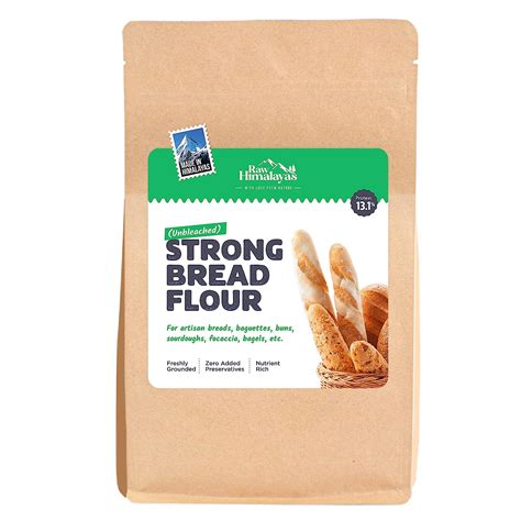 Raw Himalayas Strong Bread Flour (1 Kg), Unbleached | High Protein ...