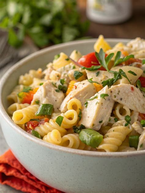 Creamy Chicken Vegetable Pasta Salad