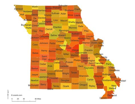 Missouri State Maps: Counties (All 114 Missouri Counties) | CCCarto