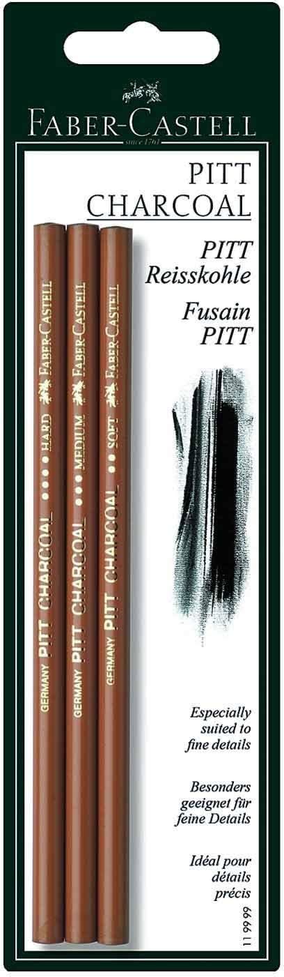 Faber-Castell Charcoal Pencil Pitt Set - Pack of 3 : Amazon.in: Toys ...