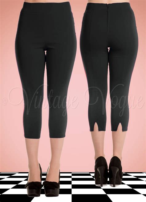 Hell Bunny 50er Jahre Retro High Waist Pin-Up Capri Hose "Tina Capris ...