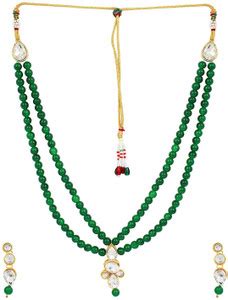 Shining Diva Alloy Green, Gold Jewellery Set Price in India - Buy ...