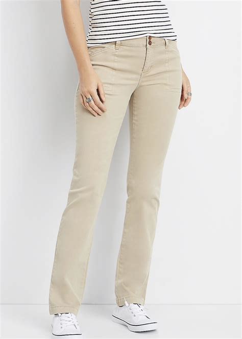 Slim Bootcut Khaki Pants at Julia Finn blog