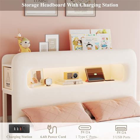 HOSTACK Twin LED Bed Frame with Storage Headboard India | Ubuy