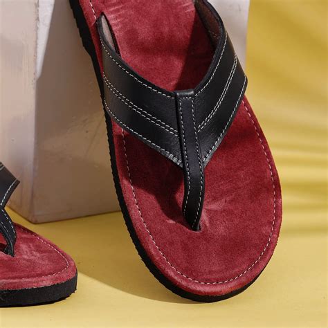 Handcrafted Men's Leather Slippers with Suede