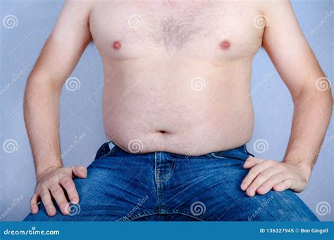 Shirtless Overweight Caucasian Man Stock Image - Image of fatty, chubby ...