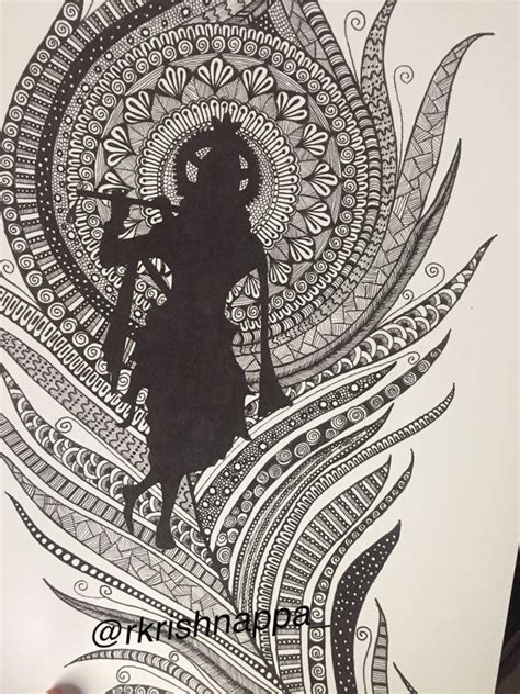 Lord Krishna Art Krishna on Peacock Feather Art Hindu Home - Etsy India