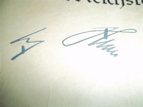 WWII WW2 ADOLF HITLER SIGNED 1939 PAPER AWRD AUTOGRAPH | #1840972144