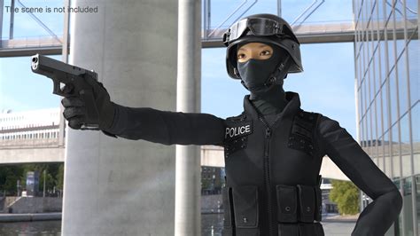 Female Military Swat Asian Rigged for Maya 3D | 3D Molier International