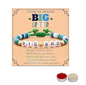 Buy El Regalo Mens Cute Big Bro Bracelet Rakhi for Brother with Roli ...