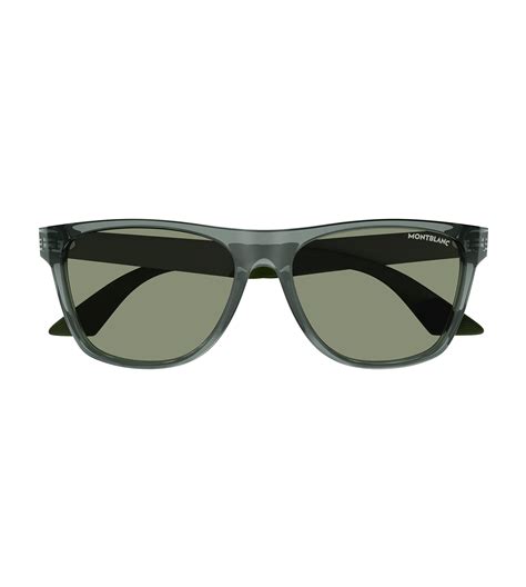 Montblanc Extreme Men's Green Rectangular Sunglasses