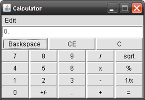 Simple Calculator GUI Java 的图像结果