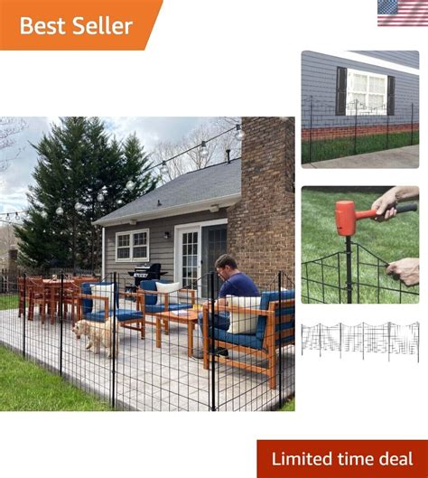 Powder-Coated Metal Dog Fence Panels - Stylish Garden Border, Easy ...