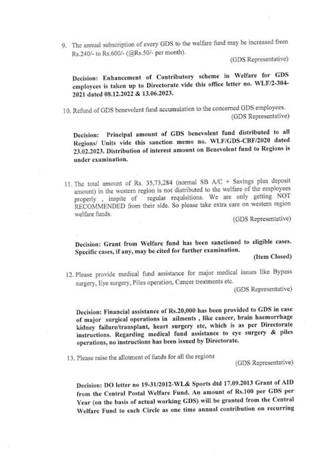 Minutes of the Tamilnadu Circle Welfare Fund for GDS meeting held on 22 ...