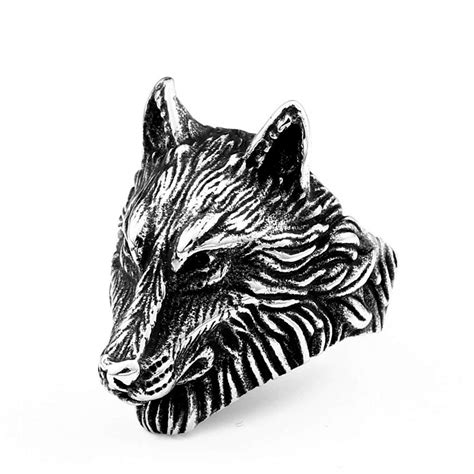 Wolf Ring For Men Norse Viking Wolf Head Ring Retro | Desertcart INDIA