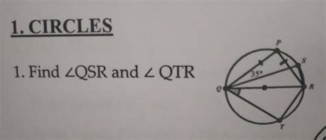 find angle QSR and angle QTR - Brainly.in
