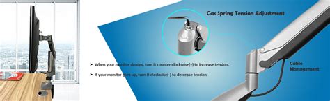 Rife Single Monitor Arm Mount Desk Height Adjustable Articulating Gas ...