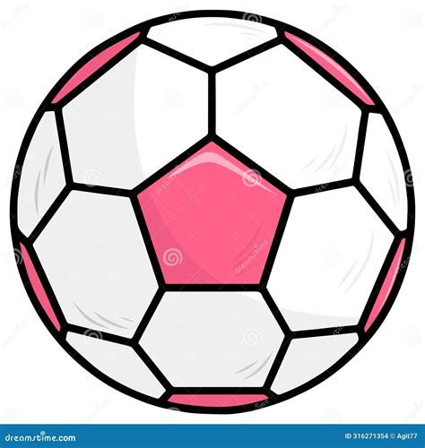 Pink Ball Soccer Football Doodle Drawing Illustration Vector Icon Stock ...