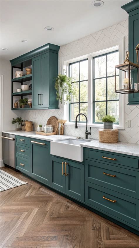 21 Gorgeous Teal Kitchen Cabinet Ideas