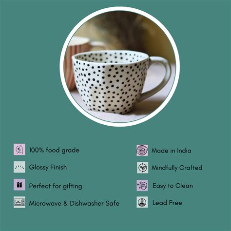 Handmade Ceramic Mugs Black Polka – WeavingHomes