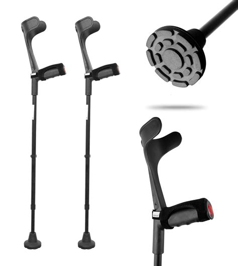 KMINA PRO - Crutches for Walking Adjustable (x2 Units, Open Cuff ...