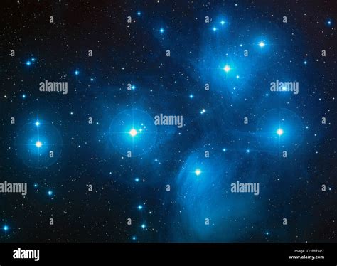 Pleiades Star Cluster also called Seven Sisters galaxy part of the ...
