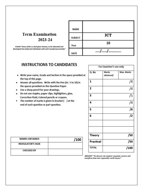 Image result for Model Paper ICT