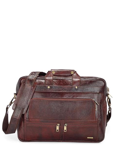 Teakwood Handcrafted Genuine Leather Laptop Bag : Amazon.in: Fashion