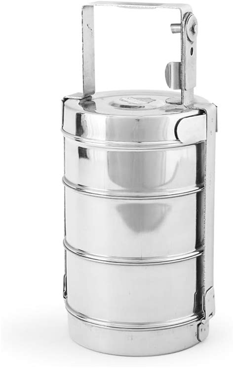 Buy King International Stainless Steel 3 Tier Lunch/Tiffin Box, 13.4 cm ...