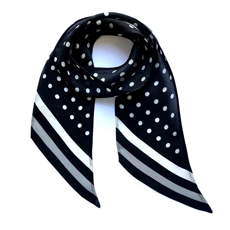 Ingmarson women's polka dot silk neck scarf black | Coveti