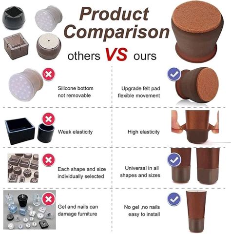Silicone Chair Leg Floor Protectors | Chair Leg Caps for Furniture ...