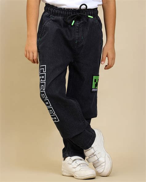 Minecraft Printed Regular Fit Denim Jogger For Boys – Kidsville