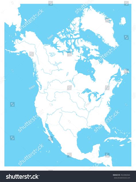 Outline map north america