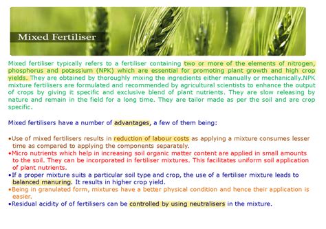 Mixed Fertilizers PPT - hmmm - ####### Mixed fertiliser typically ...