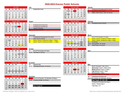 Kansas Public Schools Calendar 2025-2026 in PDF - School Calendar Info